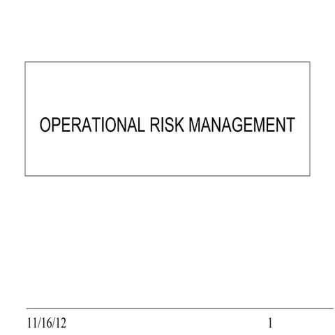 Operational risks