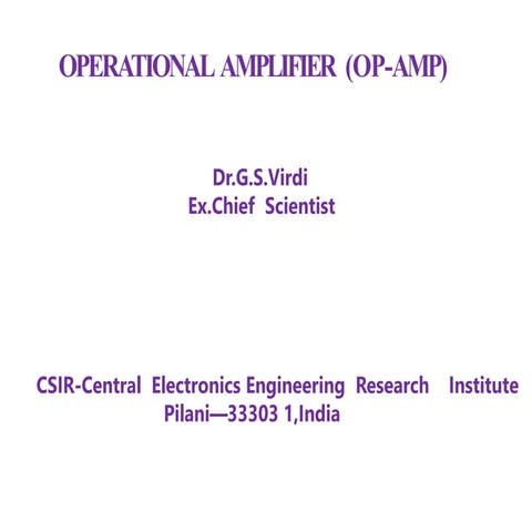Operational Amplifier: Principles and Applications