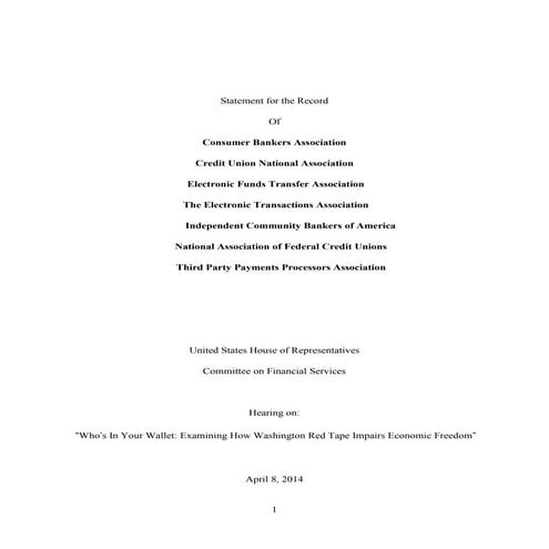 Operation Choke Point Letter