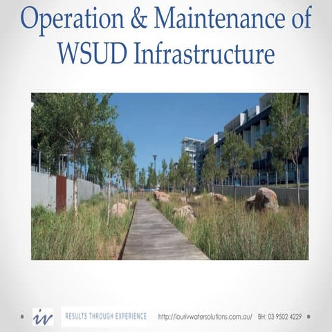 Operation & maintenance of stormwater quality treatment  assets