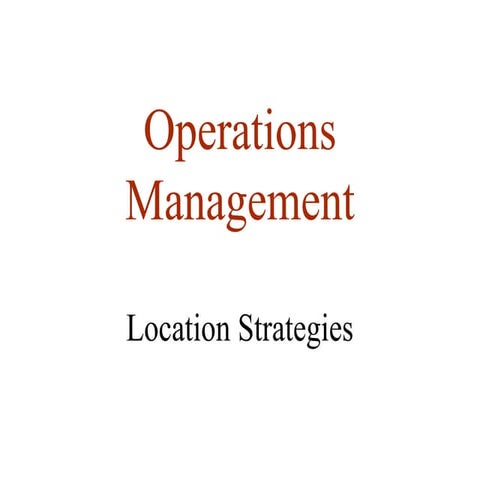 Operation management