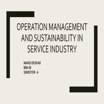 Operation management and sustainability in service industry