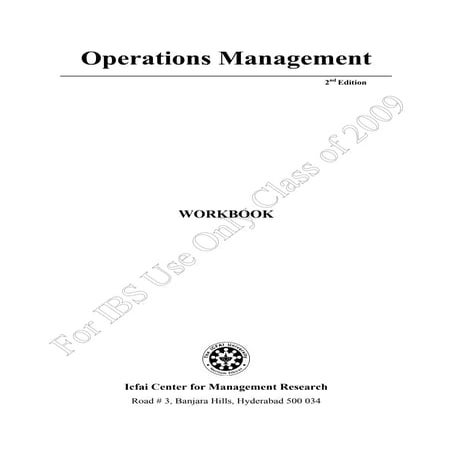 Operation management  ibs text book