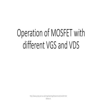 Operation of mosfet with different vgs and vds