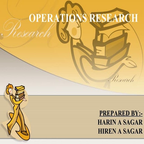 Operation research in Statistic