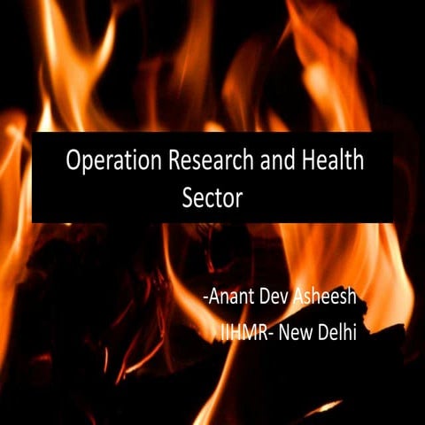 Operation research and health sector