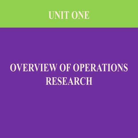 Operations Research | PPTX