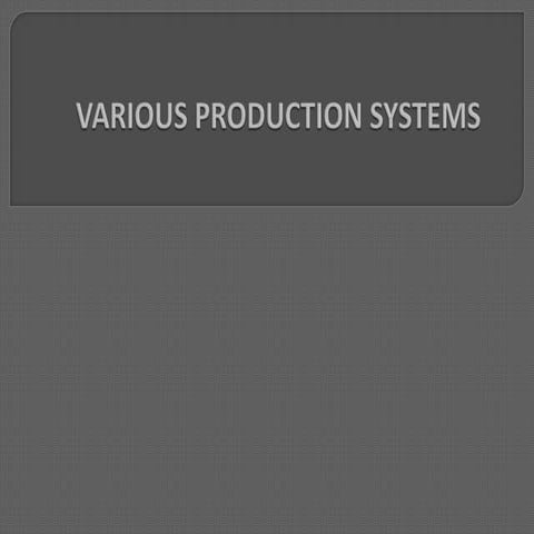 Types of systems in operations