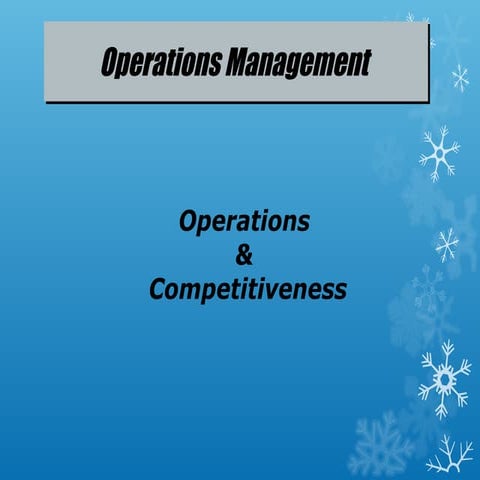 Operations and competitiveness