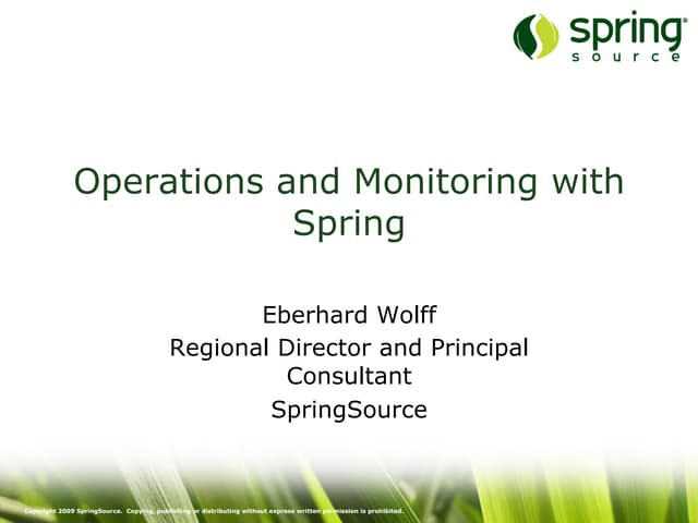 Operations and Monitoring with Spring