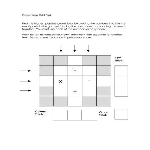 Operations Grid Task