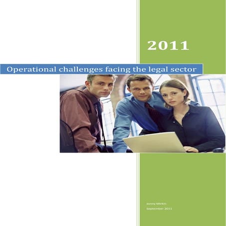 Mirkin. J (2011). Operations In The Legal Sector
