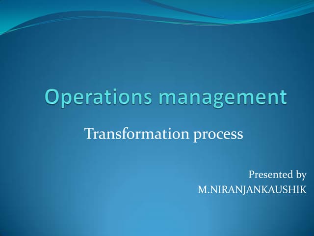 Operations management