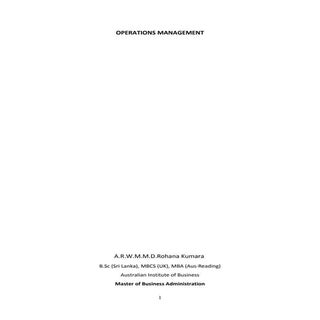 Operations Management - AIB (MBA) 2015