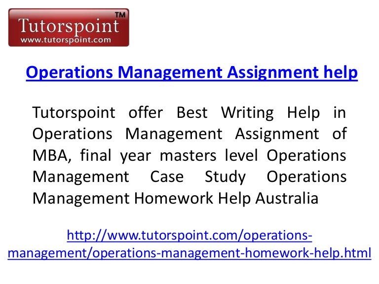 Operations management assignment help