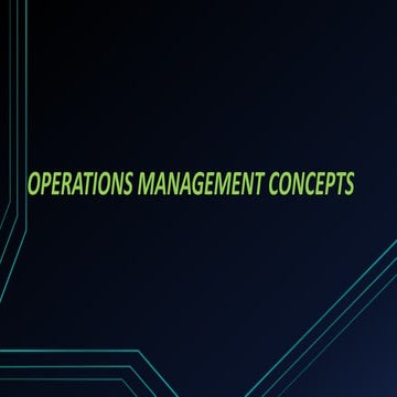 Operations management concepts
