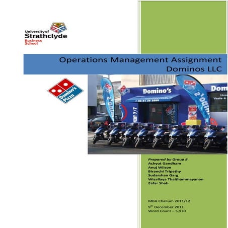 MBA Operations Management Assignment
