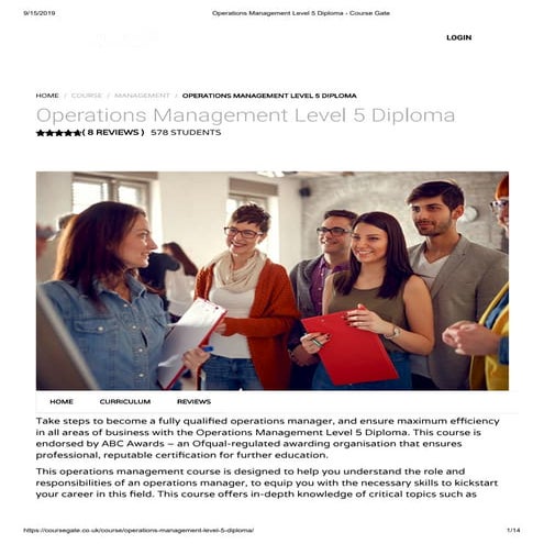 Operations Management Level 5 Diploma - Course Gate | PDF | Business ...