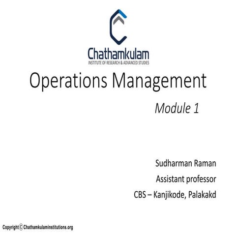 Operations management module 1 ( calicut university )
