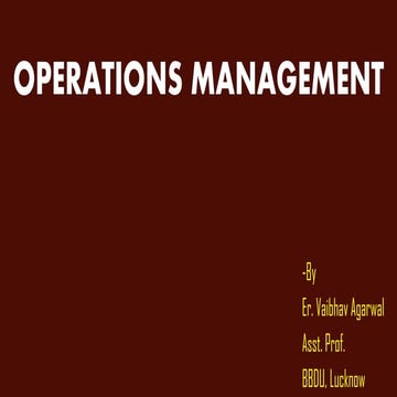 Operations Management Introduction