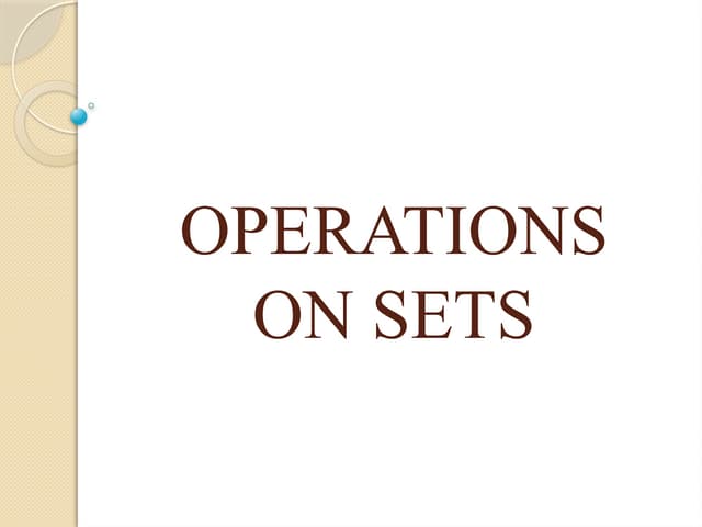 Fundamentals of Set Operations: From Cantor to Venn Diagrams