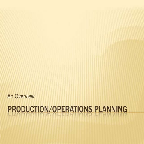 Operations Planning