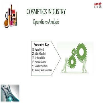 COSMETICS INDUSTRY Operations Analysis | PPTX