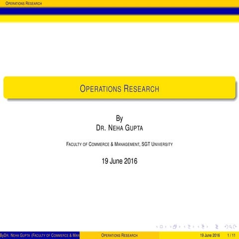 Operations research | PPT