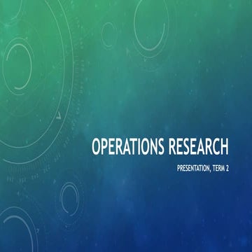 Operations research