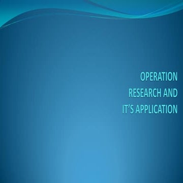 Operations research