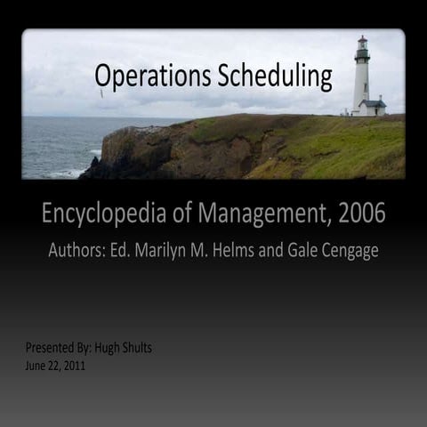 Operations Scheduling | PPT