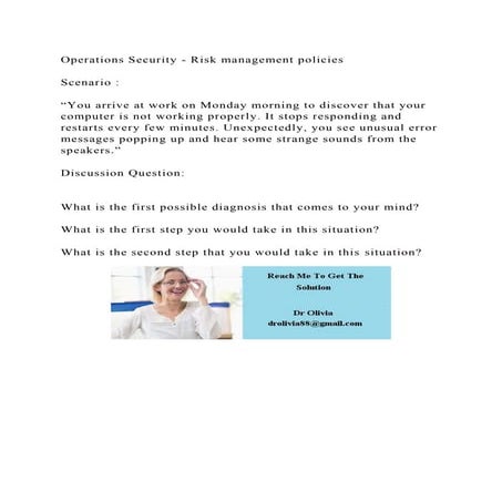 Operations Security - Risk management policiesScenario You.docx