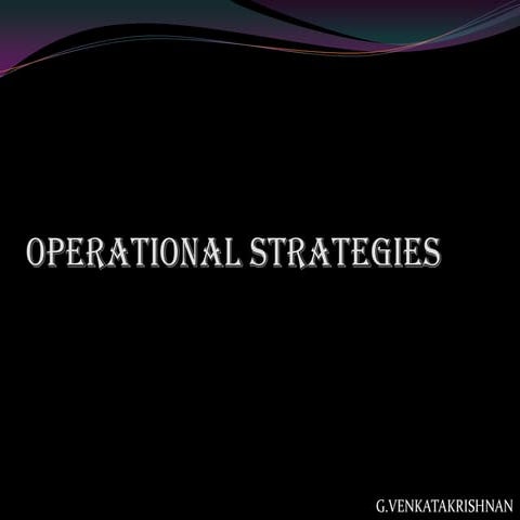 Operation strategyppt 