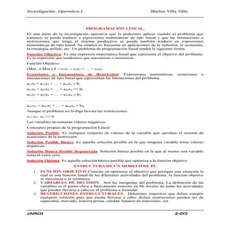 PROGRAMACIÓN LINEAL.