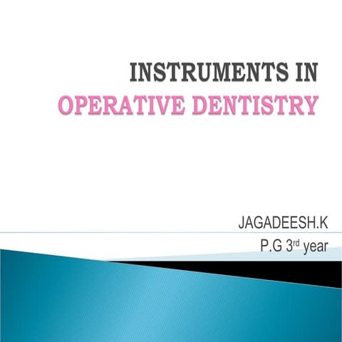 cutting  instruments in operative dentistry by dr. jagadeesh kodityala