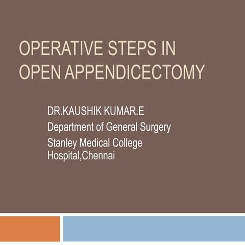 Operative steps in open appendicectomy