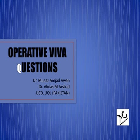 Operative Dentistry Viva ques