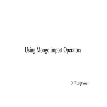 Important operator in Nosql MongoDB .pptx