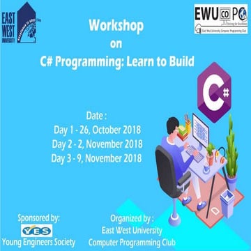 Operator C# - Lec3 (Workshop on C# Programming: Learn to Build) | PPT image.