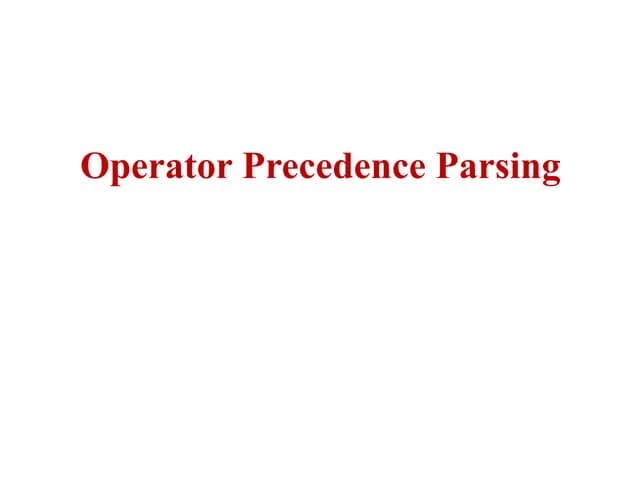 Operator precedance parsing