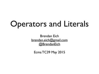 Extensible Operators and Literals for JavaScript