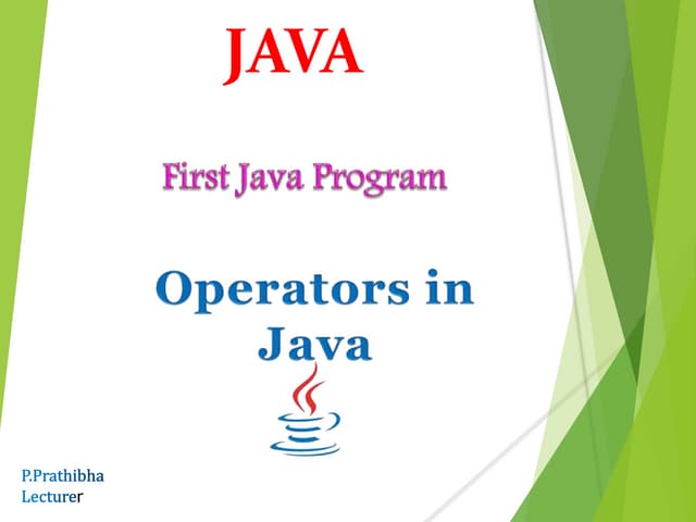 Operators in java | PPT