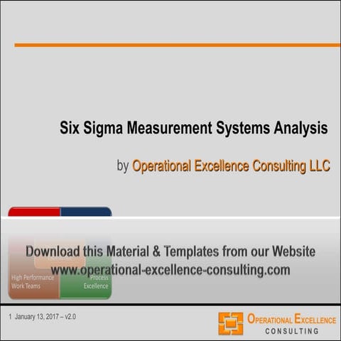 Measuremen Systems Analysis Training Module