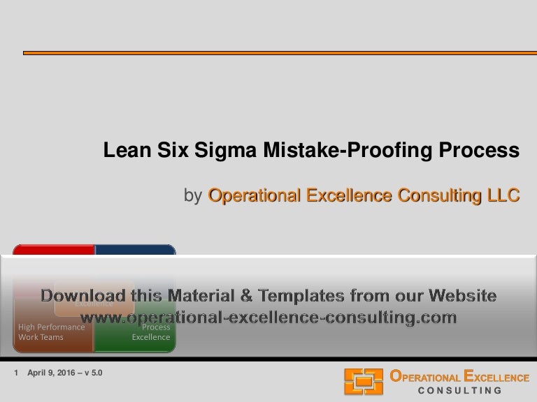 Lean Six Sigma MistakeProofing Process Training Module