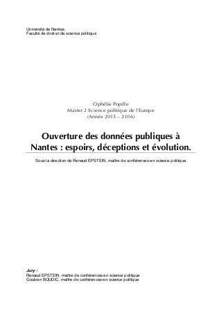 Ophélie popille ouverture des données publiques à nantes