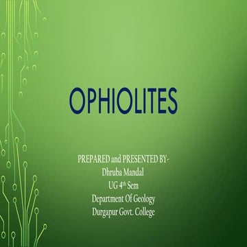 Ophiolite Presentation for Geology, earth science students