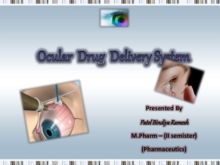 Ophthalmic drug delivery system