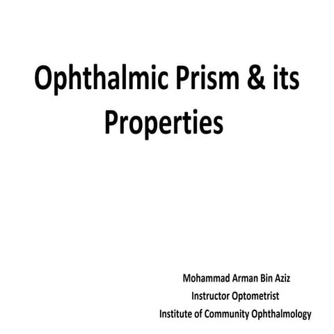 Ophthalmic prism