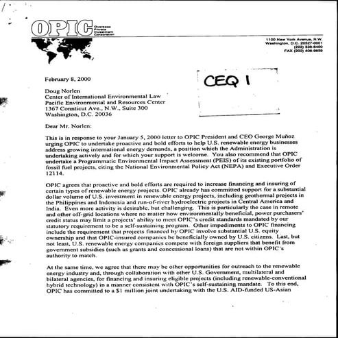 OPIC Released Documents 1-10
