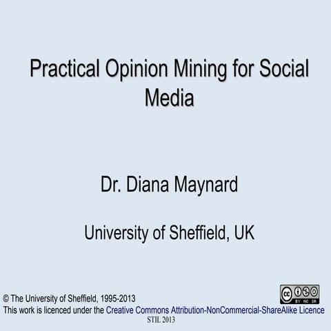 Practical Opinion Mining for Social Media